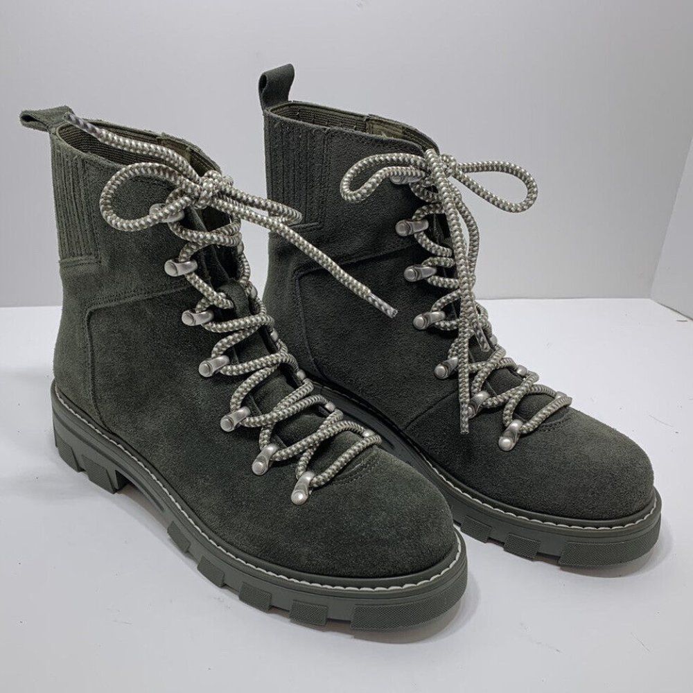 Splendid Gabbie Suede Lug Sole Hiker Booties Green / Dark Green US Size 8M